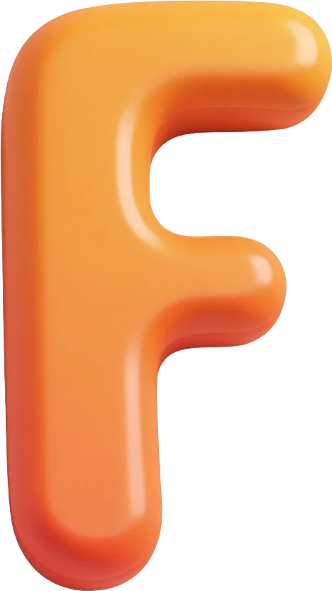 Orange Balloon Letter F